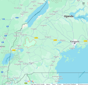 Location of Kamwenge District, Uganda. 