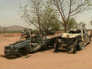 Boko Haram vehicles destroyed in Cameroon. 