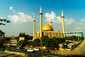 Nigerian National Mosque in Abuja, Nigeria. 