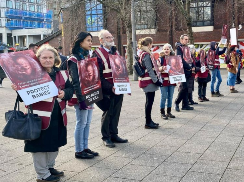 The abortion protest in Walthamstow on Wednesday