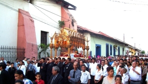 Holy Week procession in Leon, Nicaragua. 