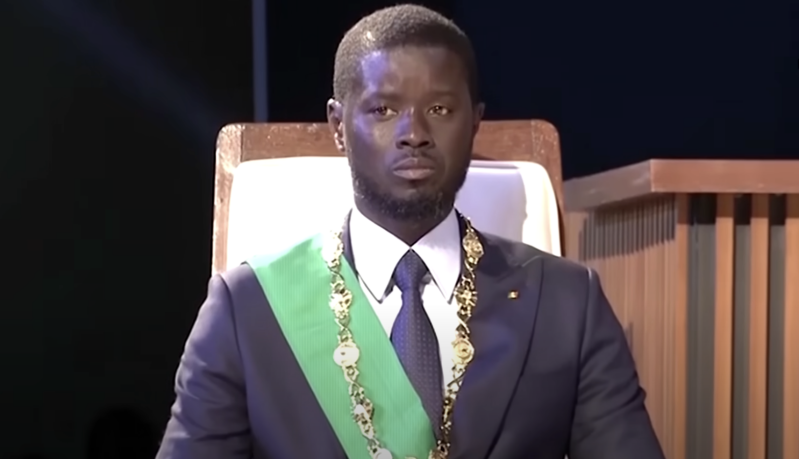 Bassirou Diomaye Faye being sworn in as President of Senegal