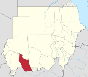 Location of East Darfur state, Sudan. 