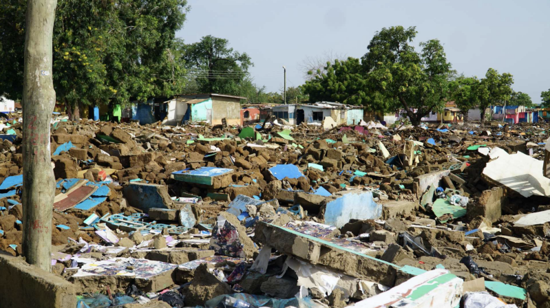 Ghanaian refugee camp demolition