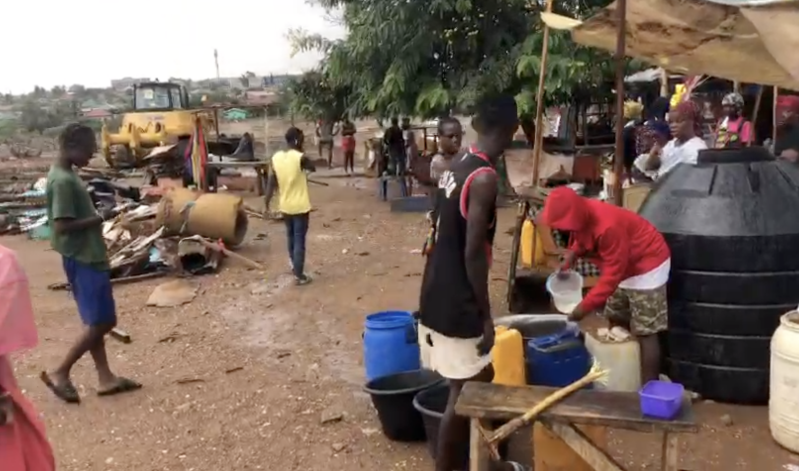 Ghanaian refugee camp demolition