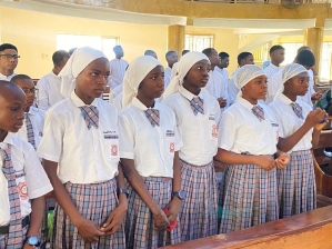 Students at the Father Angus Fraser Memorial High School in Makurdi, Benue state. 