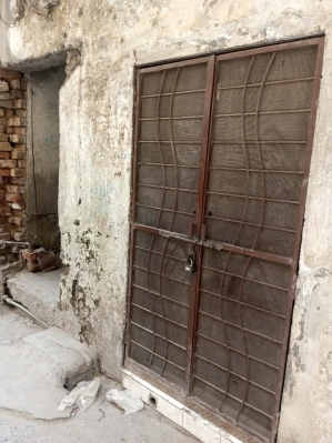 One of the locked homes of Christians who fled Cantonment area of Lahore, Pakistan after blasphemy allegation on June 4, 2024. 