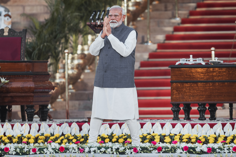 India Prime Minister Narendra Modi takes the oath of office