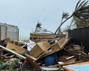 Destruction on Union Island after Hurricane Beryl