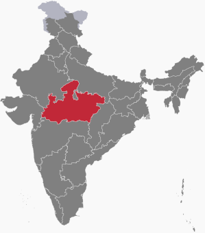 Location of Madhya Pradesh state in India. 