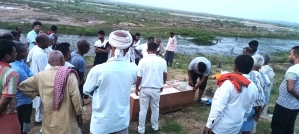 Burial of Nilesh Kumar in Satpura village, Arwal District in Bihar state, India on July 8, 2024. 