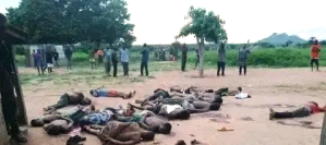 Corpses of Christians slain in Mbacher village, Benue state, Nigeria on July 19, 2024. 