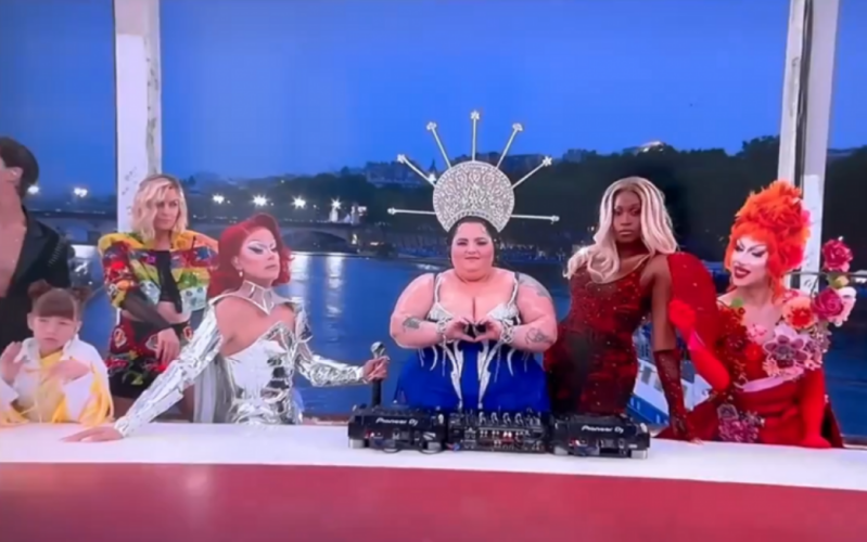 The drag queen performance that seemed to mock Leonardo da Vinci's painting of the Last Supper scene.