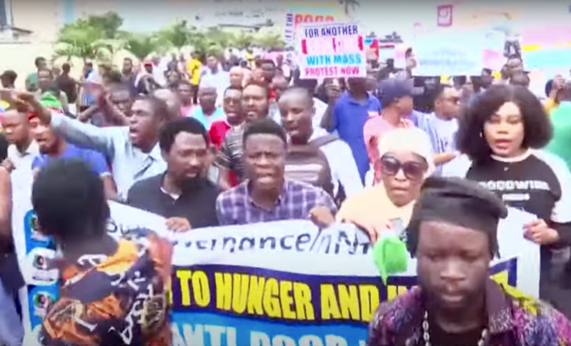 Nigerians are taking to the streets to protest against the high cost of living and bad governance