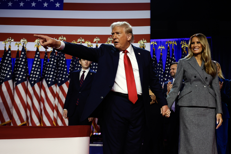 US President Donald Trump rally on election night