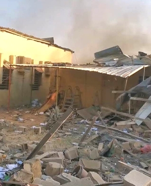 Baptist church building bombed in Al-Azba area in Khartoum North, Sudan on Dec. 20, 2024.