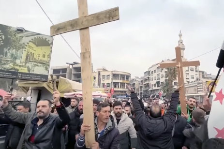 Protests in Syria following the burning of a Christmas tree