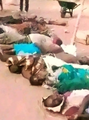 Corpses of Christians killed in massacre by Fulani herdmen on Dec. 25, 2024 in Kwande County, Benue state, Nigeria.