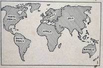 Operation World map from the first edition of the prayer guide