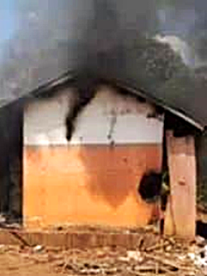 Home where three Christians were burned to death in Budini Nyanza, Kaliro town, Uganda on Dec. 26, 2024.