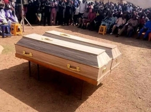 Caskets of Christians slain in Jan. 6, 2025 attacks in Bokkos County, Plateau state, Nigeria.