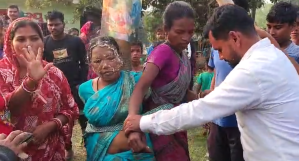 Hindu nationalists tied Subhasini Singh and sister Sukanti Singh to a tree in Chhankhanpur village, Balasore District, Odisha state, India on Dec. 26, 2024.