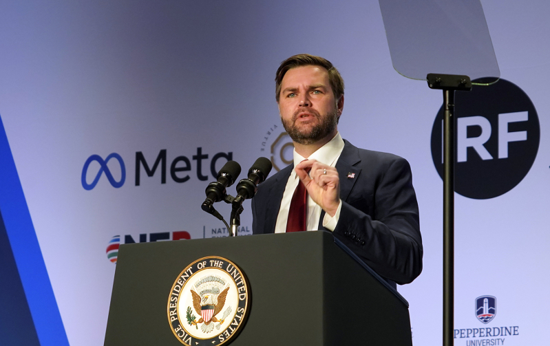 Vice President JD Vance speaking at the International Religious Freedom Summit