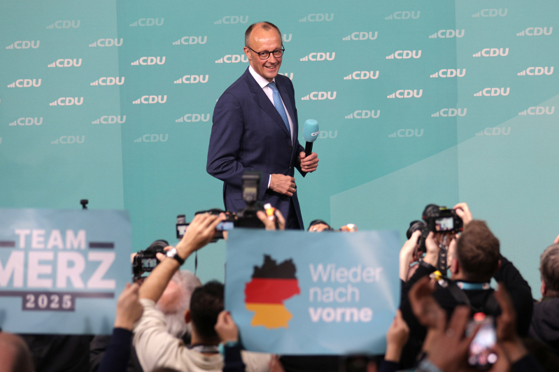 Friedrich Merz, chancellor candidate of Germanys Christian Democrats (CDU/CSU)