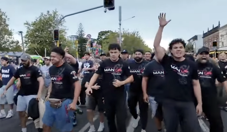 Members of Destiny Church protesting at a recent gay pride parade in New Zealand